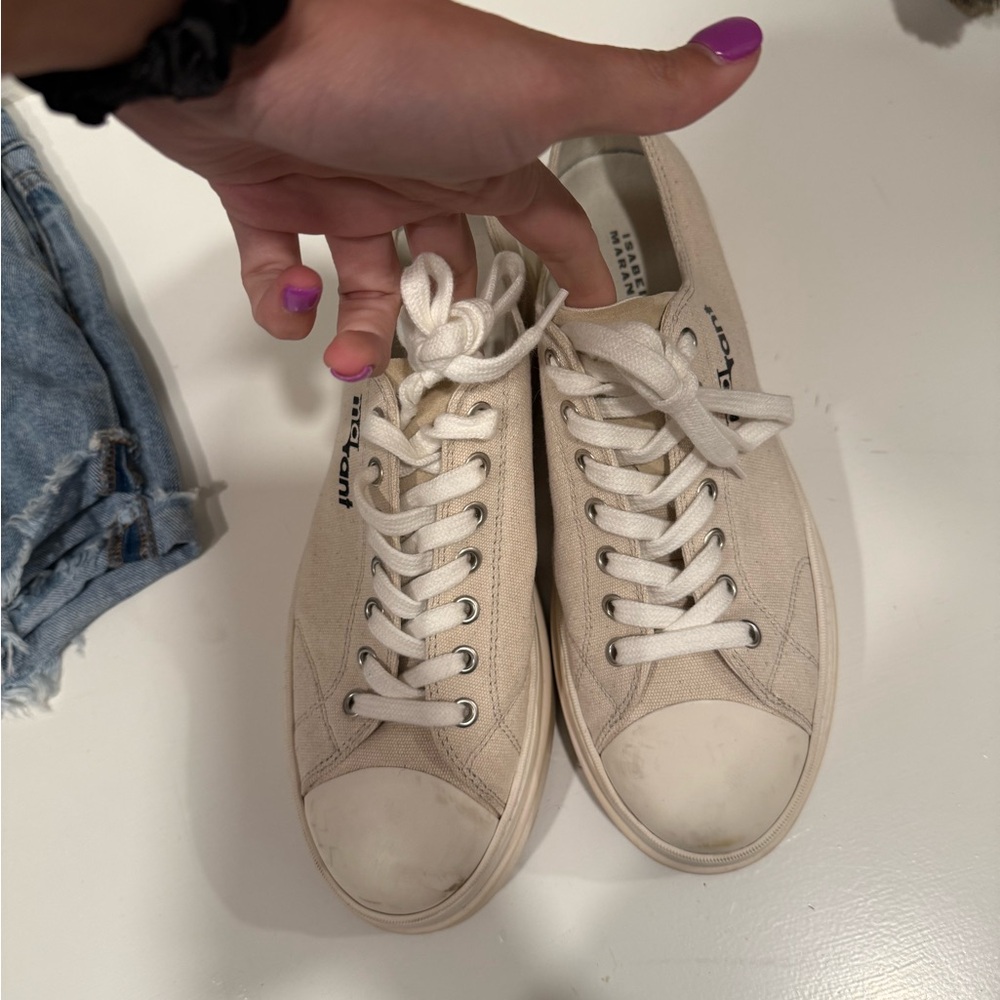 Converse Cream Canvas Sneakers